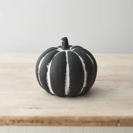 Black Rustic Cement Pumpkin, 12cm - Cloud Nine Stores