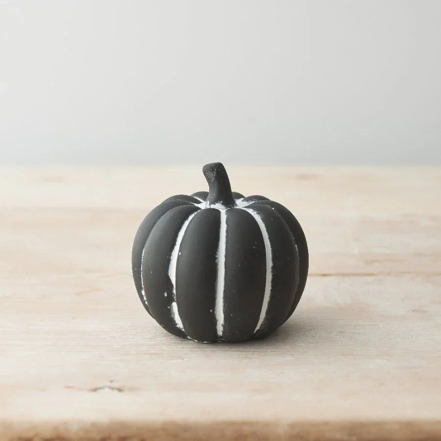 Black Rustic Cement Pumpkin, 8.5cm - Cloud Nine Stores