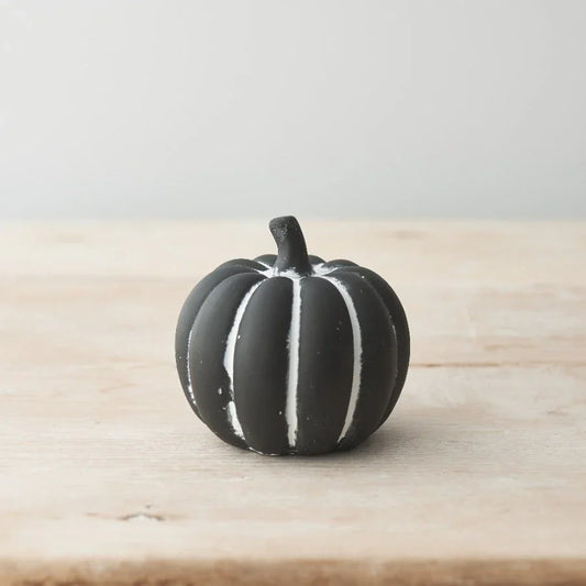 Black Rustic Cement Pumpkin, 8.5cm - Cloud Nine Stores