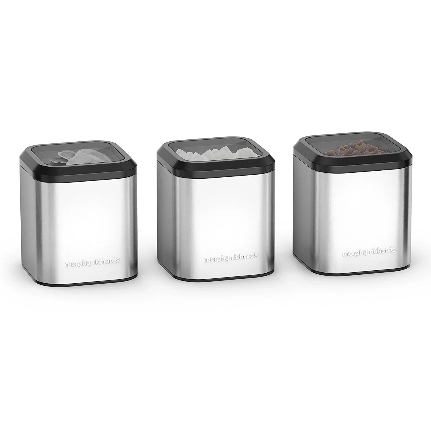 Morphy Richards Equip Canisters, Stainless Steel, Silver, 1.6 Litre, Set of 3 - Cloud Nine Stores