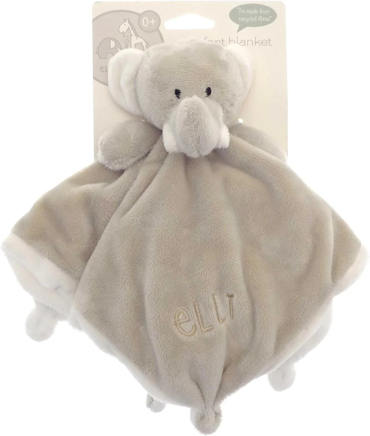 Elli & Raff Embroidered Comfort Blanket - Eco Friendly Super Soft Toy for Babies and Toddlers - Cloud Nine Stores