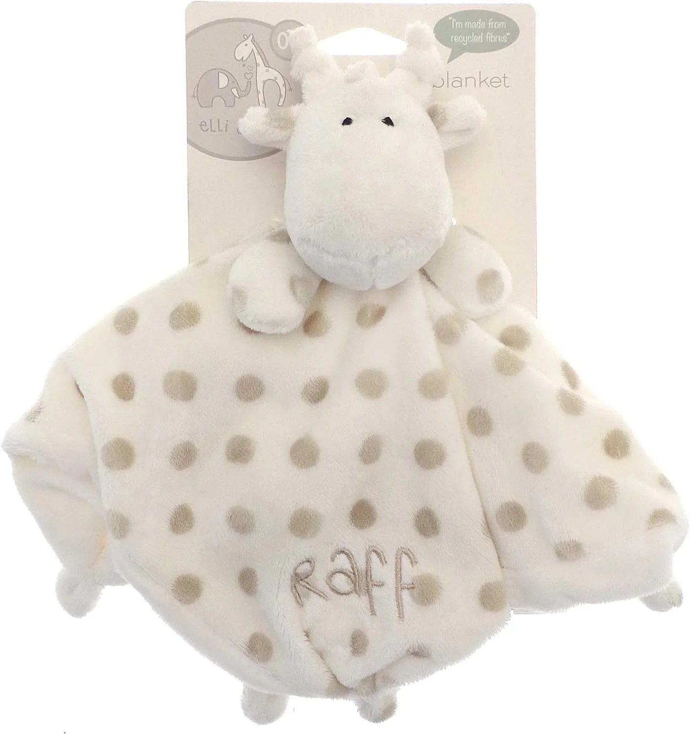 Elli & Raff Embroidered Comfort Blanket - Eco Friendly Super Soft Toy for Babies and Toddlers - Cloud Nine Stores