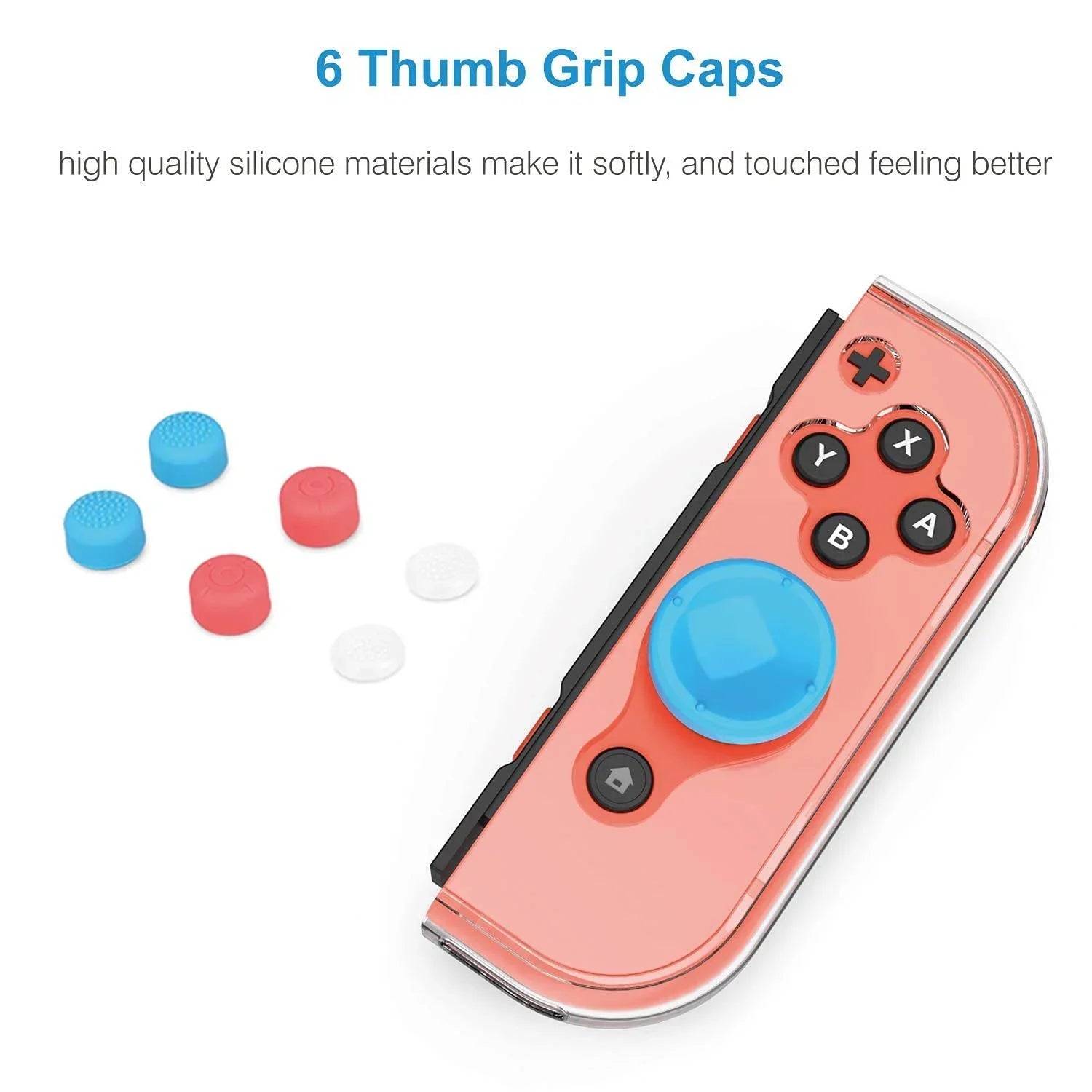 Nintendo Switch Clear Plastic Case With HD Switch Screen Protector and Thumb Grips Caps - Cloud Nine Stores