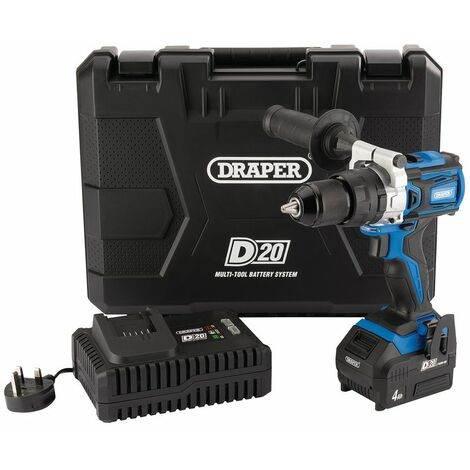 Draper D20 20V Brushless Combi Drill, 2 x 4.0Ah Battery, 1 x Fast Charger - Cloud Nine Stores
