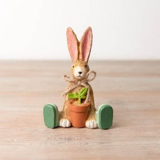 Jasper Rabbit with House Plant - Cloud Nine Stores