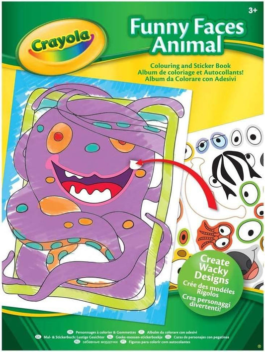 Crayola Funny Faces Colouring Book - Animals - Cloud Nine Stores