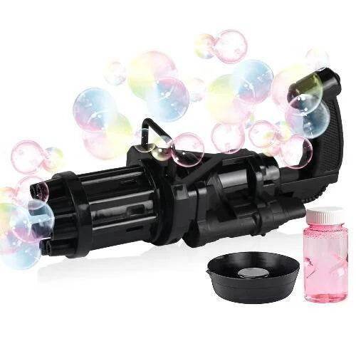 38cm Gatling Bubble Gun, Black with Bubble Pot & Tray - Cloud Nine Stores