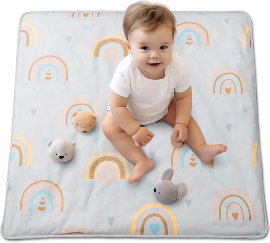 LUKA & LILY 100X100 FOLDABLE BABY PLAY MAT WHITE CLOUDS