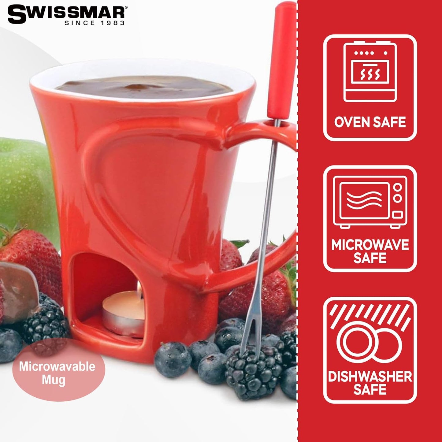 Chocolate Fondue Mug Set - Swissmar Sweetheart Cloud Nine Stores