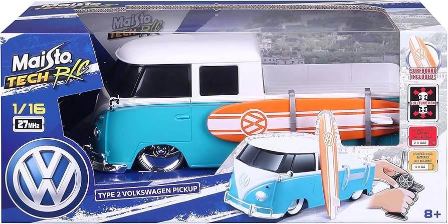Maisto Tech R/C 1:16 Scale 2.4 GHz VW Type 2 Pick-up w/Surfboard - Cloud Nine Stores