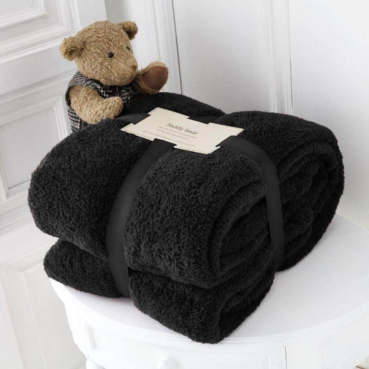 Gaveno Cavailia Teddy Collection Throw - 200cm x 240cm Black - Cloud Nine Stores