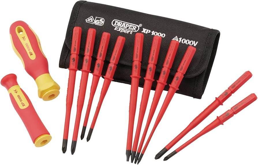 Draper 70867 XP1000 VDE Extra Slim Interchangeable Screwdriver Set (12 Piece) - Cloud Nine Stores
