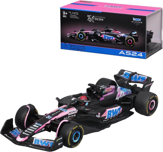 F1 BWT Alpine F1 Team A524 2024 with Helmet Ocon - Cloud Nine Stores