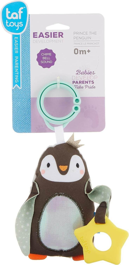 Taf Toys Prince the Penguin Plush Toy with Chew Teether & Soft Chime Bell - Cloud Nine Stores