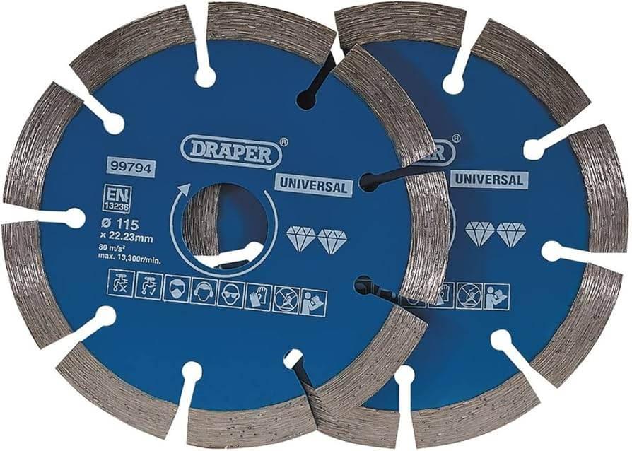 Draper 99794 Segmented Diamond Blade 115mm Pack of 2 - Cloud Nine Stores