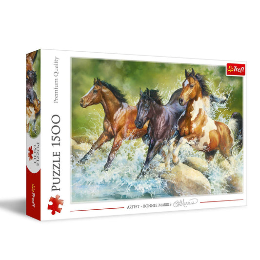 Trefl (26148) - "Three Wild Horses" - 1500 pieces puzzle - Cloud Nine Stores