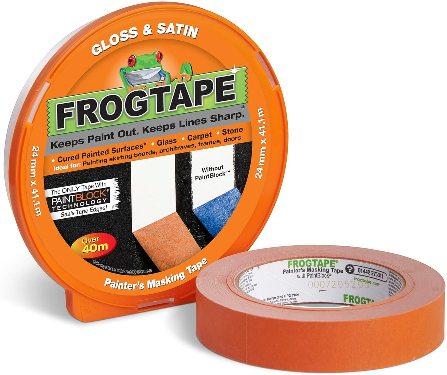 Frog Tape Orange Gloss & Satin Painters Masking Tape 24mm x 41.1m Cloud Nine Stores