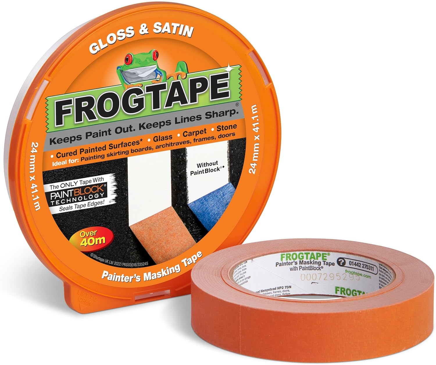 Frog Tape Orange Gloss & Satin Painters Masking Tape 24mm x 41.1m