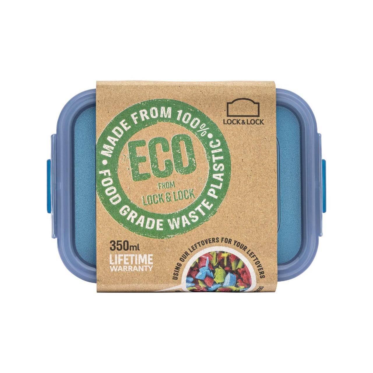 Lock&Lock Eco Rectangular Plastic Container Dishwasher Safe Storage Jar - 350ml - Cloud Nine Stores
