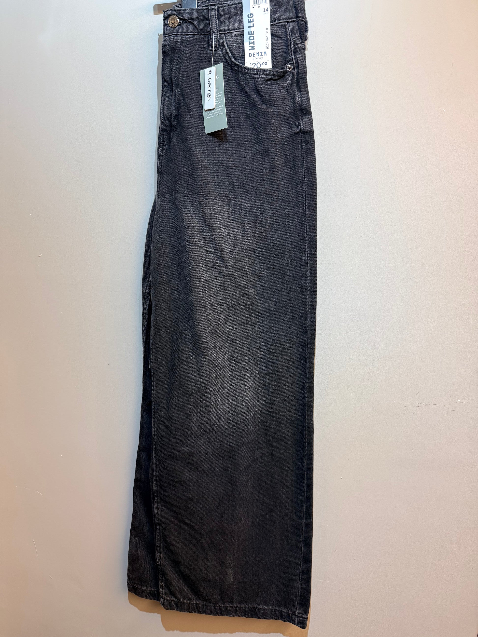 Ladies George Wide Leg Black Jeans