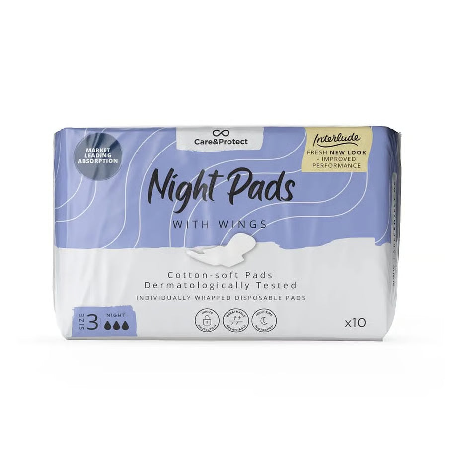 INTERLUDE CARE & PROTECT NIGHT PADS 10 PACK Cloud Nine Stores