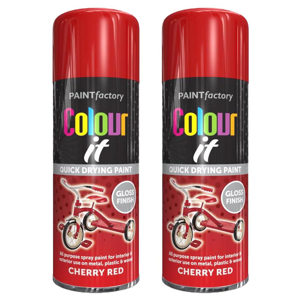 Cherry Red Gloss Spray Paint Aerosol Auto Car Lacquer Wood Metal 400ml Cloud Nine Stores