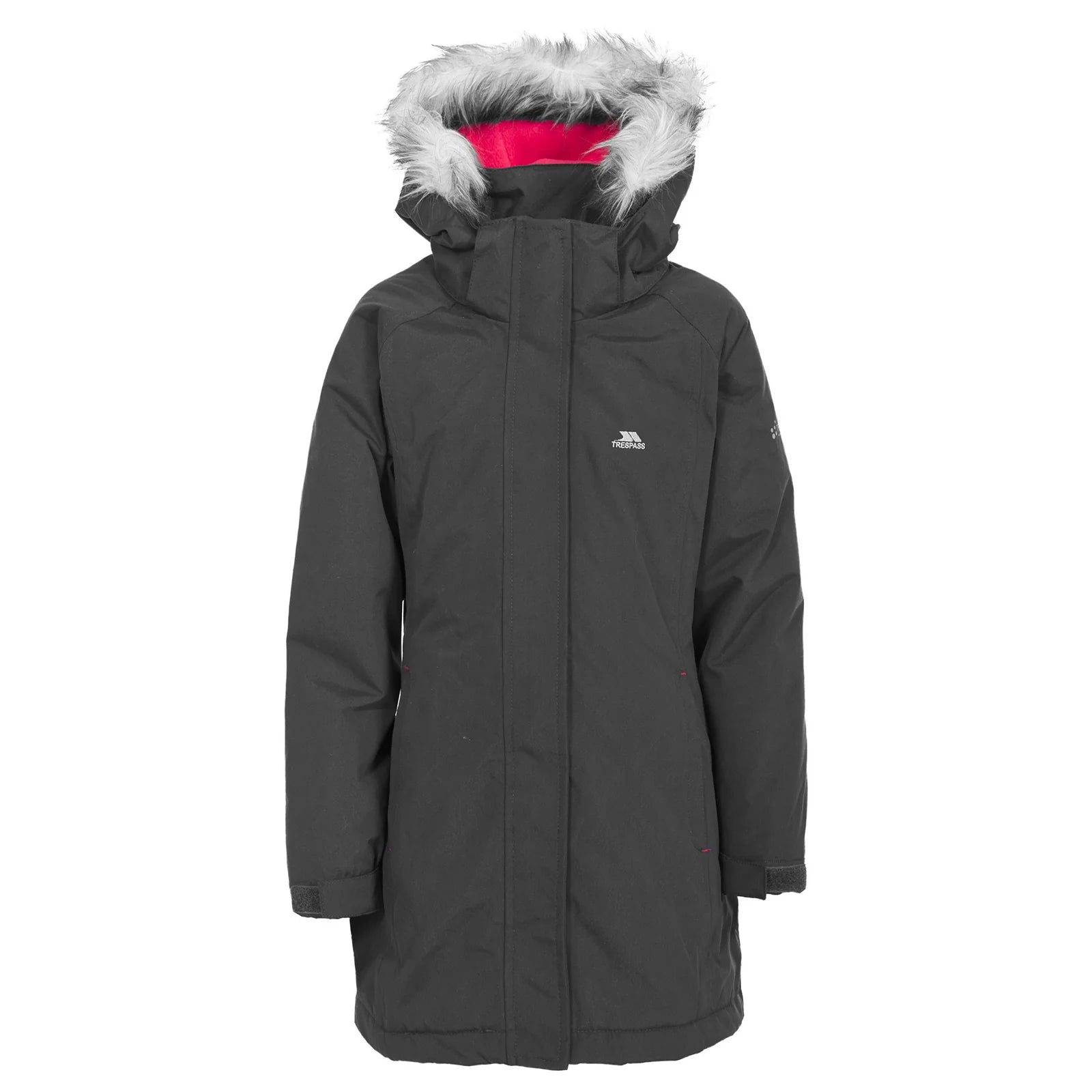 Trespass Fame Waterproof Parka Jacket - Black 7-8 Years