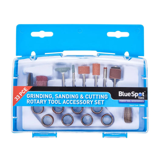 BLUE SPOT TOOLS 33 PCE GRINDING, SANDING & CUTTING ROTARY TOOL ACCESSORY SET - Cloud Nine Stores