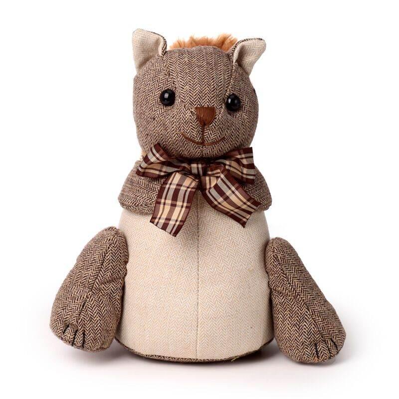 Plush Squirrel with Bowtie Doorstop - Cloud Nine Stores