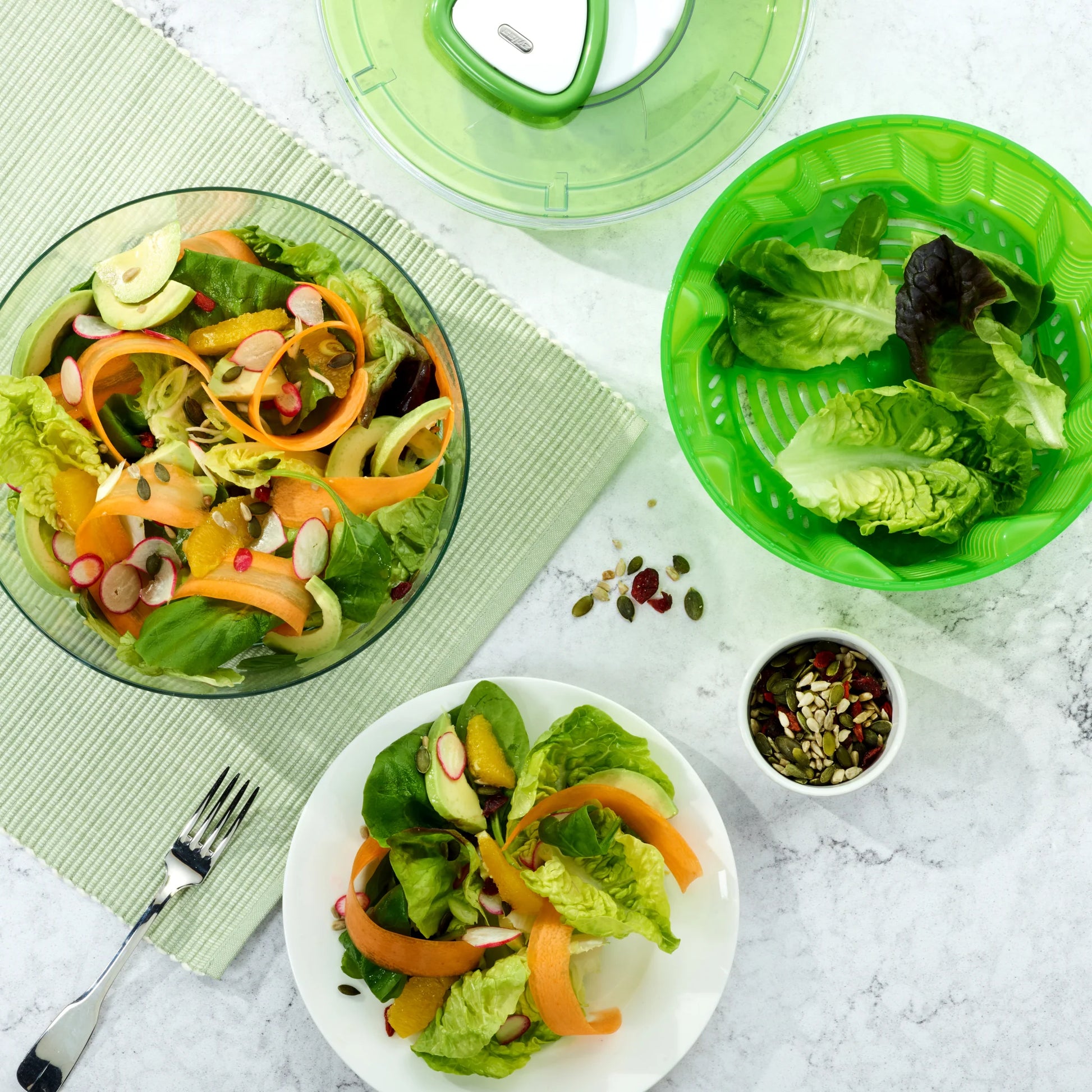 Easy Spin 2 Salad Spinner Large - White