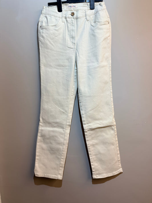 Ladies Country Rose White Jeans
