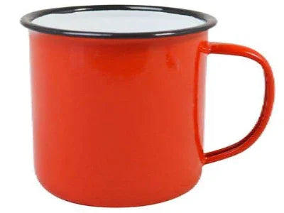 Enamel Mug Red with Black rim 8cm - Cloud Nine Stores