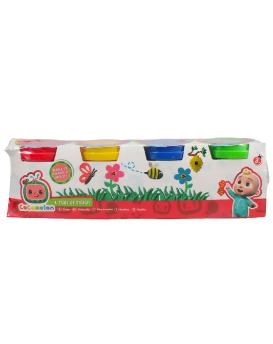 COCOMELON 4X112G DOUGH TUBS (BLUE, RED, GREEN, YELLOW)