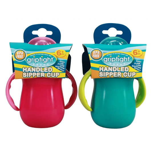 GRIPTIGHT HANDLED SIPPER CUP - Cloud Nine Stores