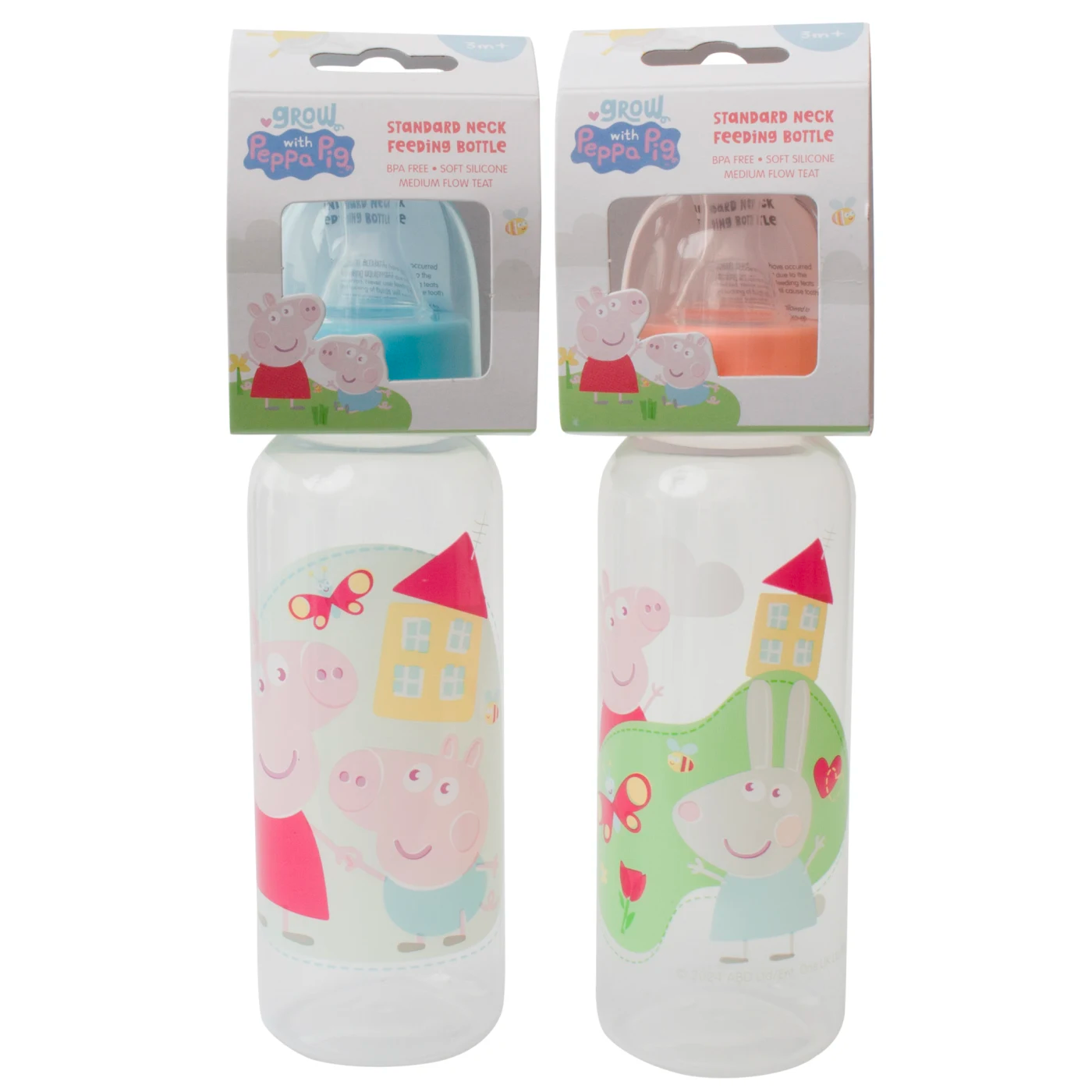 PEPPA PIG GROW WITH PEPPA 250ML STANDARD NECK BOTTLE ASSORTED COLOURS