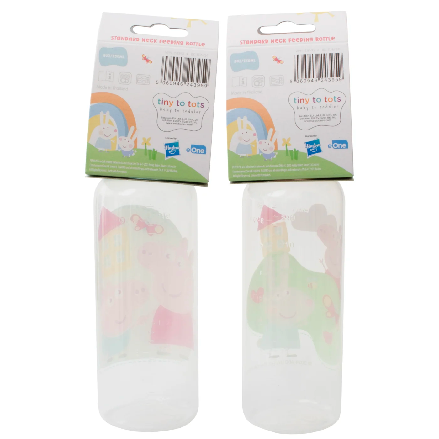 PEPPA PIG GROW WITH PEPPA 250ML STANDARD NECK BOTTLE ASSORTED COLOURS