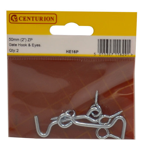 CENTURION Gate Hook and Eyes, Zinc Plated, 50mm