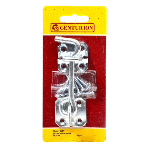 CENTURION Wire Cabin Hooks, Zinc Plated, 75mm Cloud Nine Stores