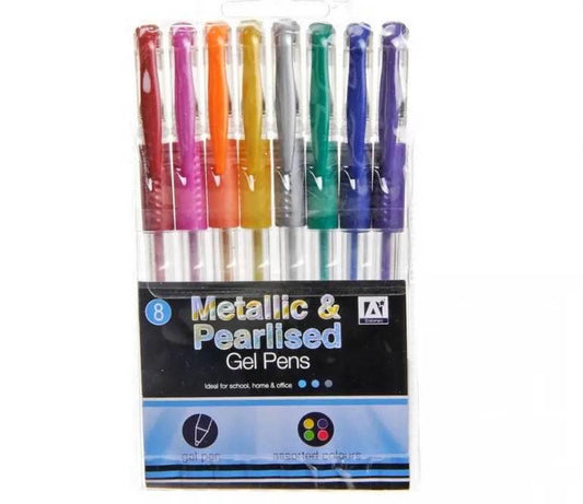 METALLIC & PEARLISED GEL PENS 6/PK - Cloud Nine Stores