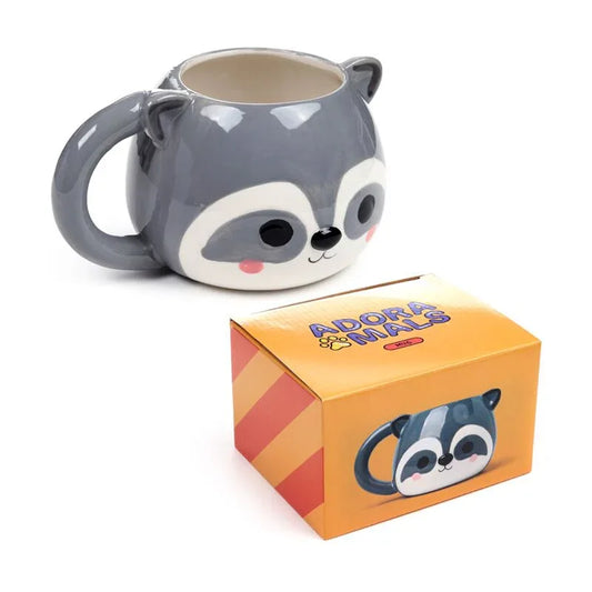 Adoramals Raccoon Head Ceramic Shaped Mug - Cloud Nine Stores