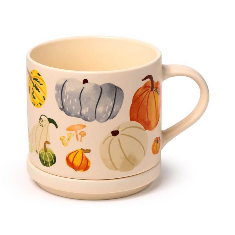 Autumn Harvest Porcelain Mug & Coaster Lid Set - Cloud Nine Stores