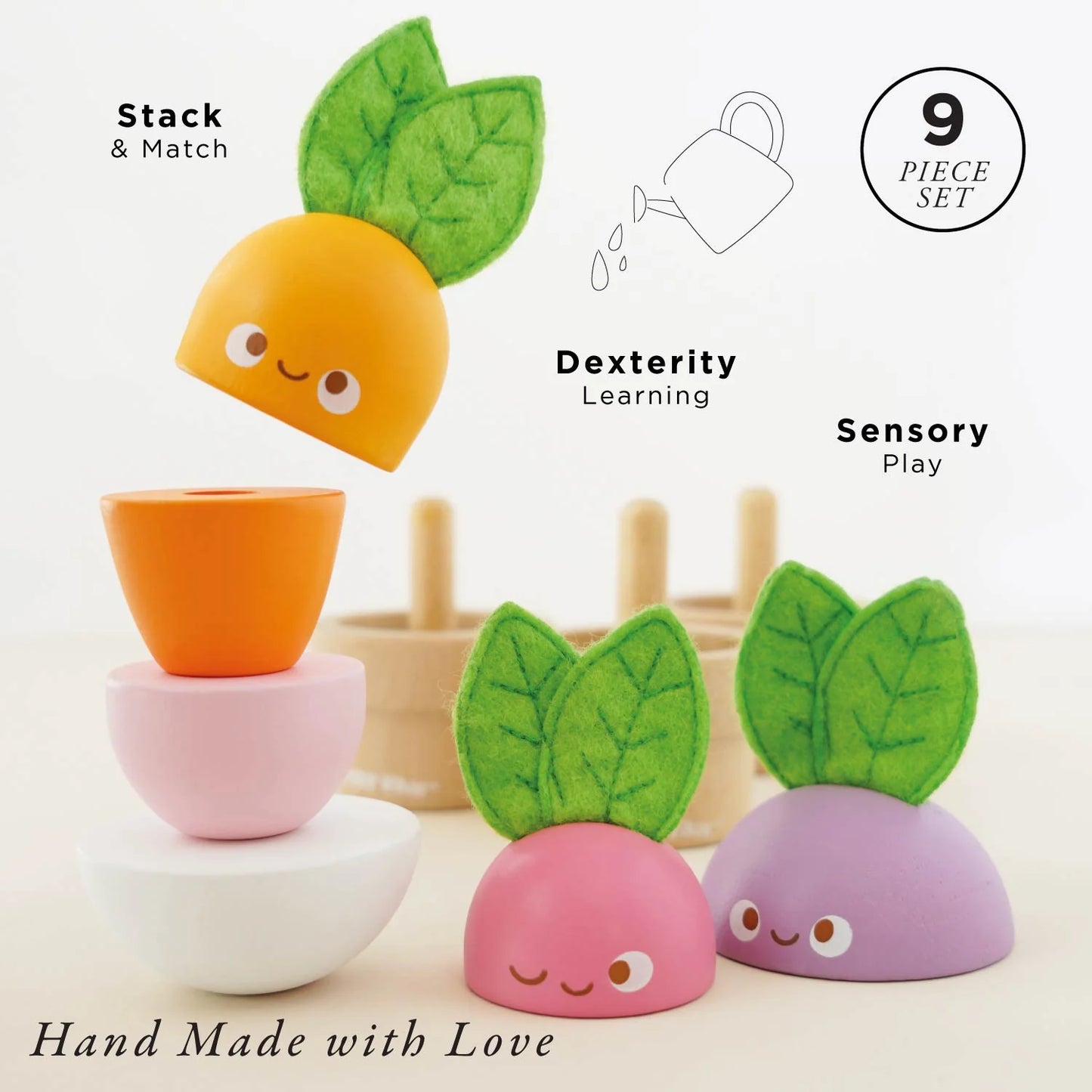 Le Toy Van - Stacking Wooden Veggies - Cloud Nine Stores