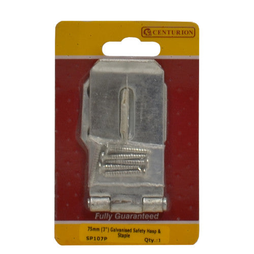 CENTURION Safety Hasp and Staples, Zinc Plated, 75mm Cloud Nine Stores