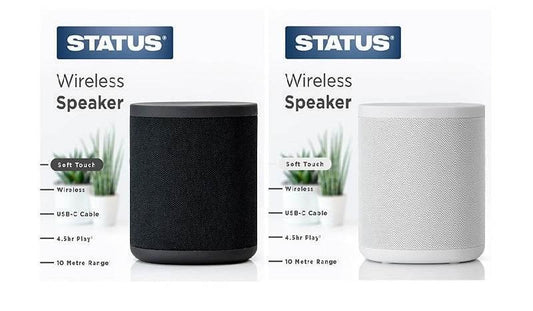 Status Wireless Bluetooth Speaker- Black/White - Cloud Nine Stores