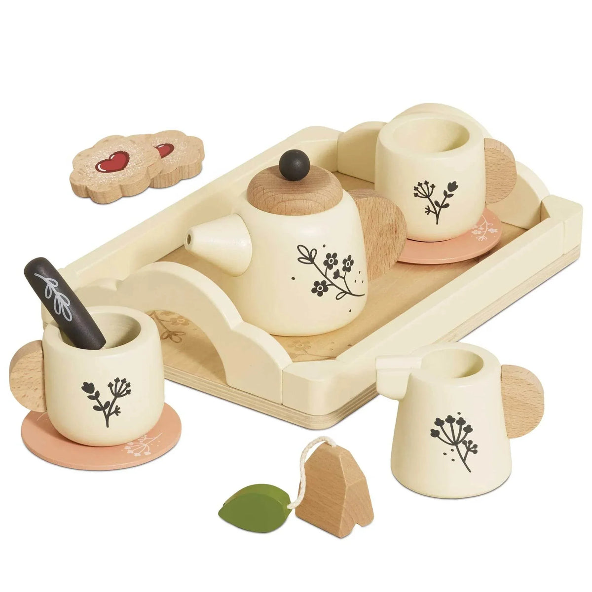 Vane Tea Set Classic Charm: Le Toy Van Wooden Tea Set for Imaginative Play