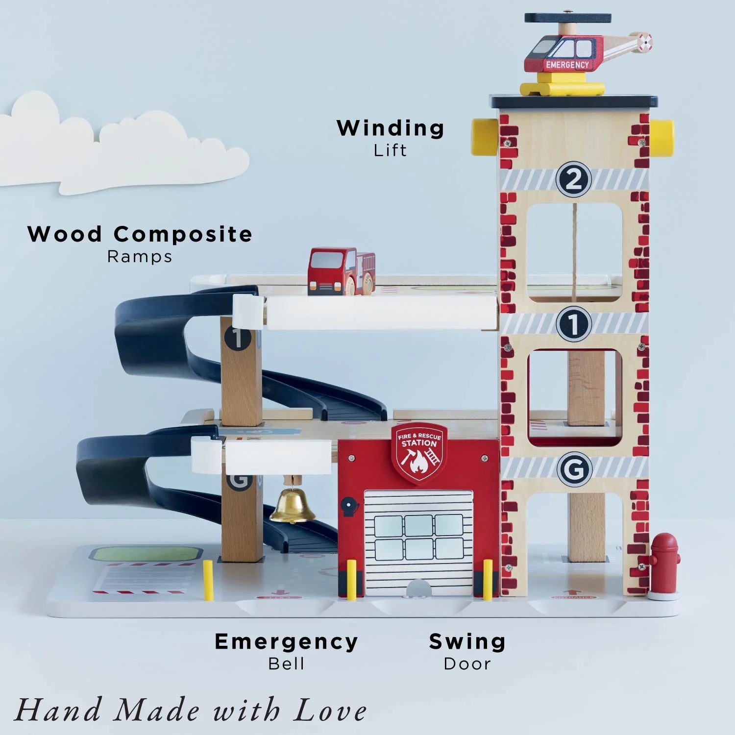 Le Toy Van - Fire & Rescue Wooden Garage - Cloud Nine Stores