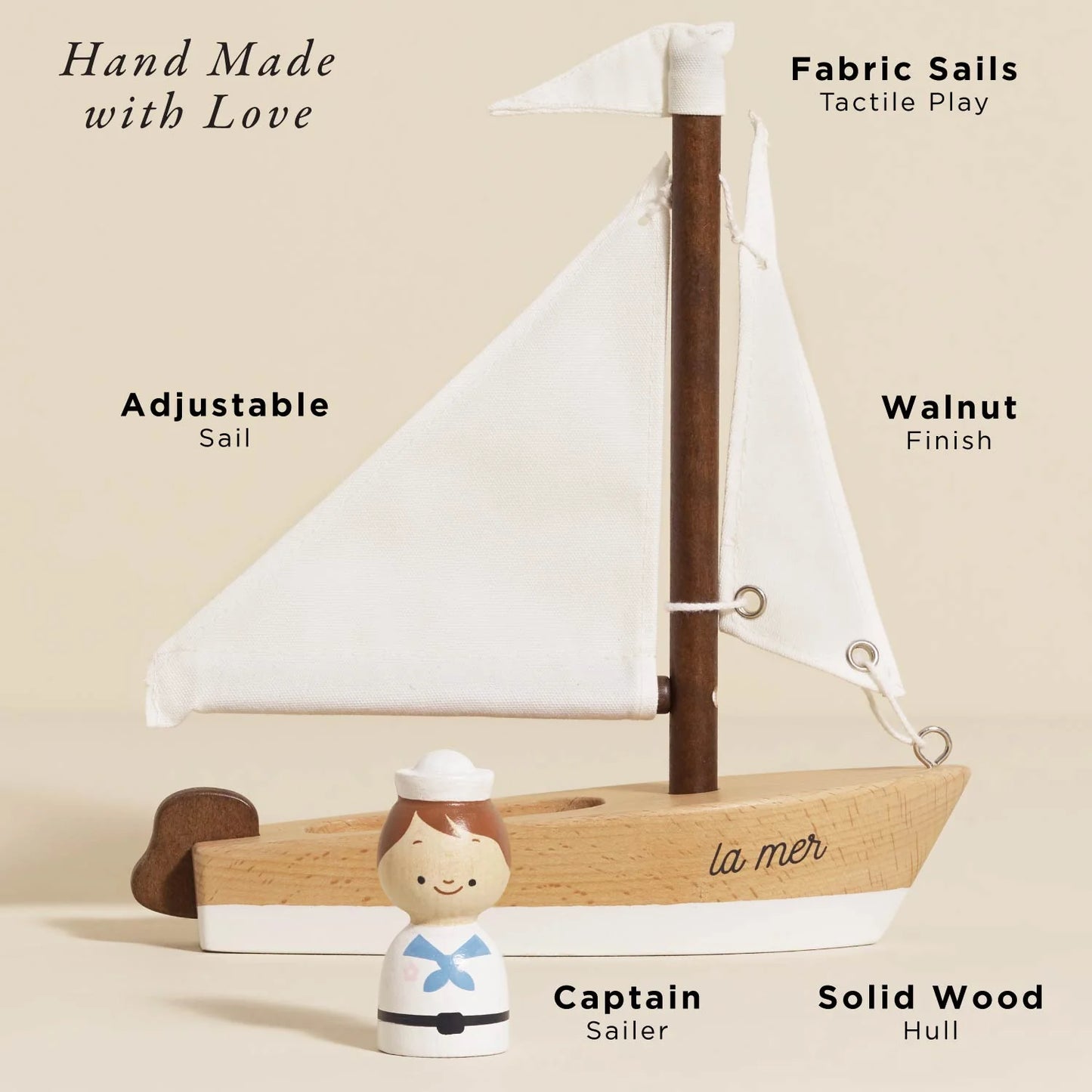 Le Toy Van - Wooden Sailing Boat & Captain - Cloud Nine Stores
