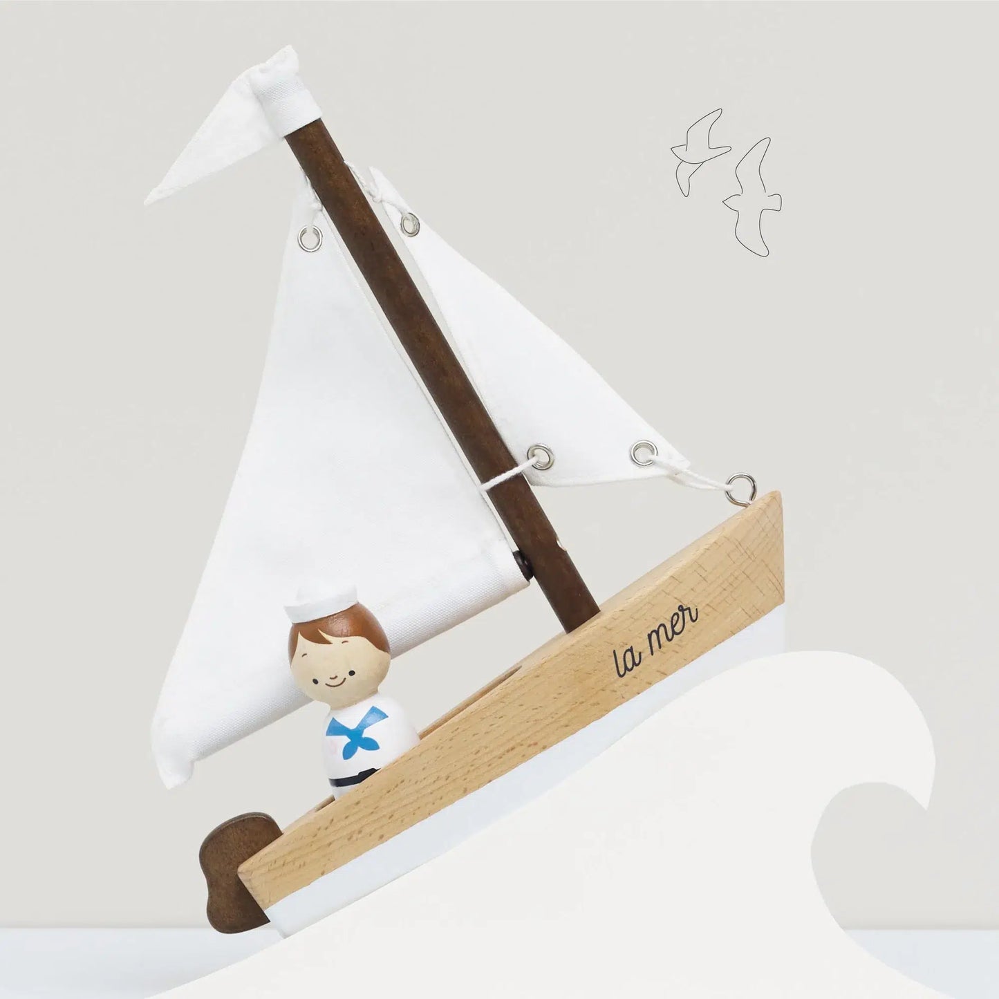 Le Toy Van - Wooden Sailing Boat & Captain - Cloud Nine Stores