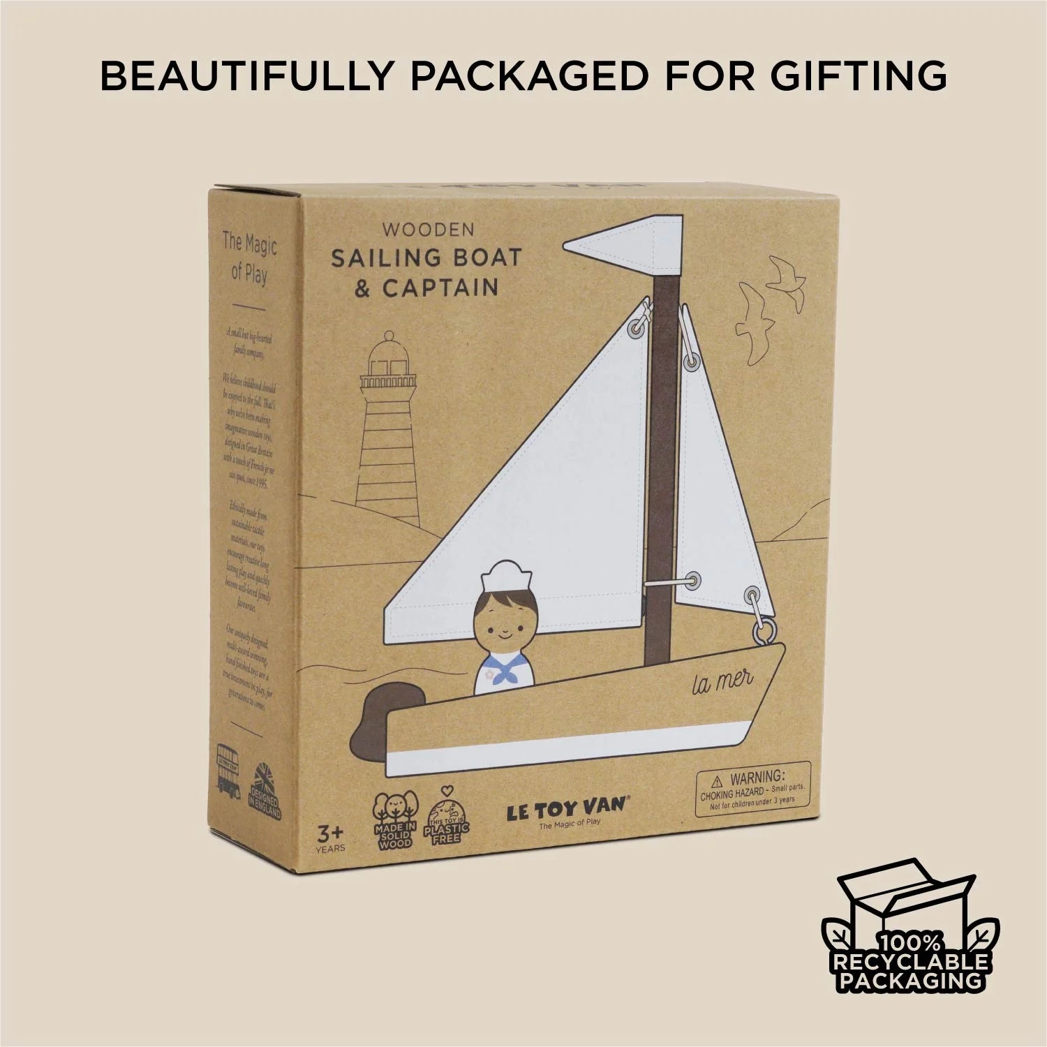 Le Toy Van - Wooden Sailing Boat & Captain - Cloud Nine Stores