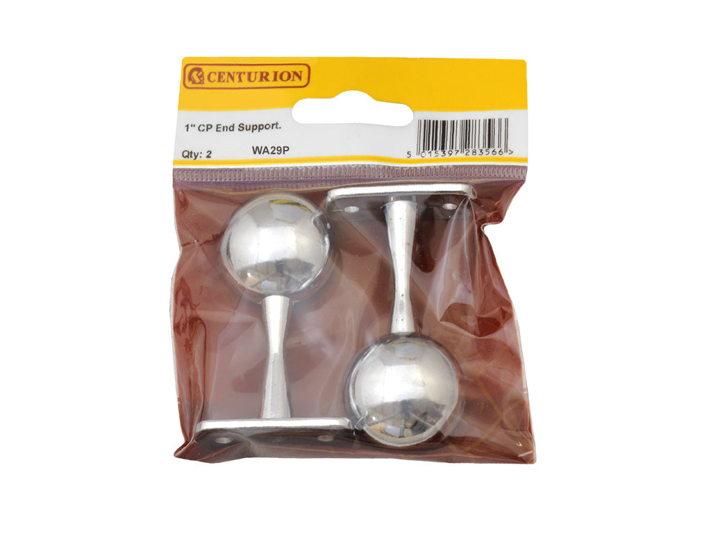 CENTURION 19mm (3/4") Wardrobe Centre Supports - Chrome Plated - Pack Qty 1 Cloud Nine Stores